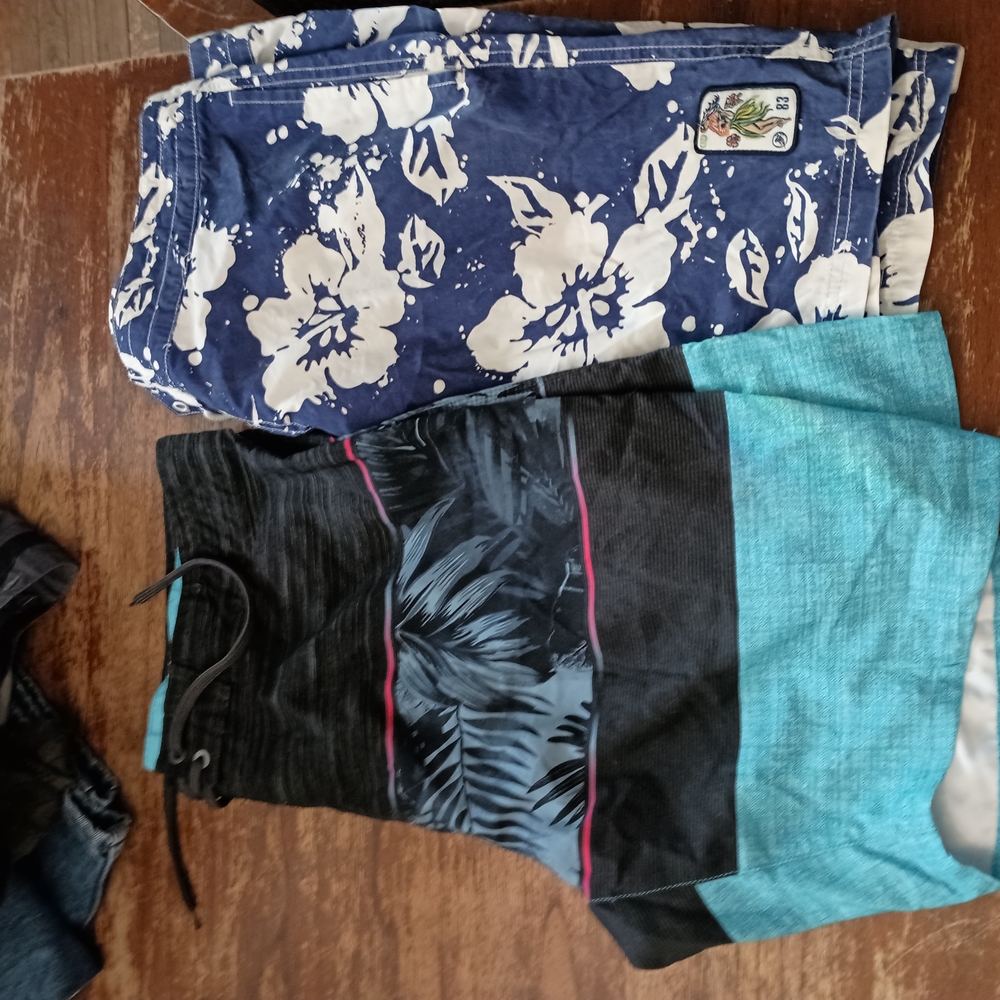 Floral and Tropical Print Swim Shorts
